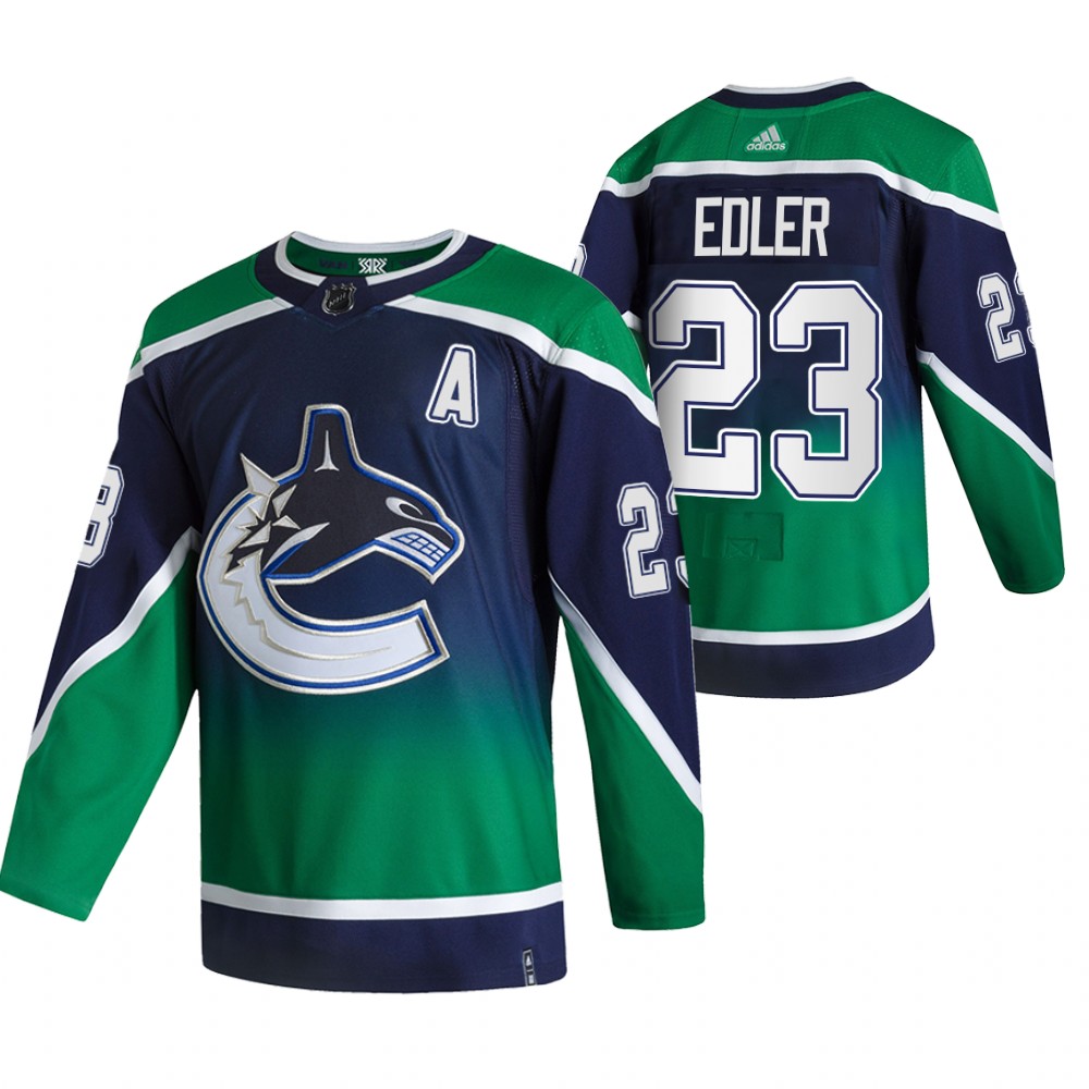 2021 Adidias Vancouver Canucks 23 Alexander Edler Green Men Reverse Retro Alternate NHL Jersey